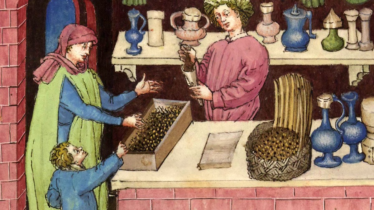 BDIMedieval's tweet photo. Todavía estáis a tiempo de comprar las uvas. ¡Desde @BDIMedieval os deseamos una Feliz Nochevieja y un Feliz Año 2019! #NavidadMedieval 

📷  BnF, Ms. Lat. 9333, fol. 54r. https://t.co/pDacLZC9GB