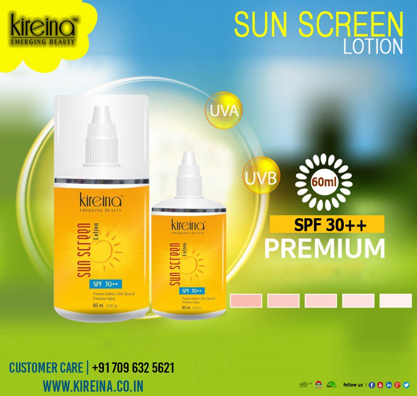 Protect your #Skin from #Sun and get always good #Charms. #SunScreenLotion from brand #Kireina. For business inquiry reach us 709 632 5621 #Ahmedabad #Gujarat #BrandUpMe