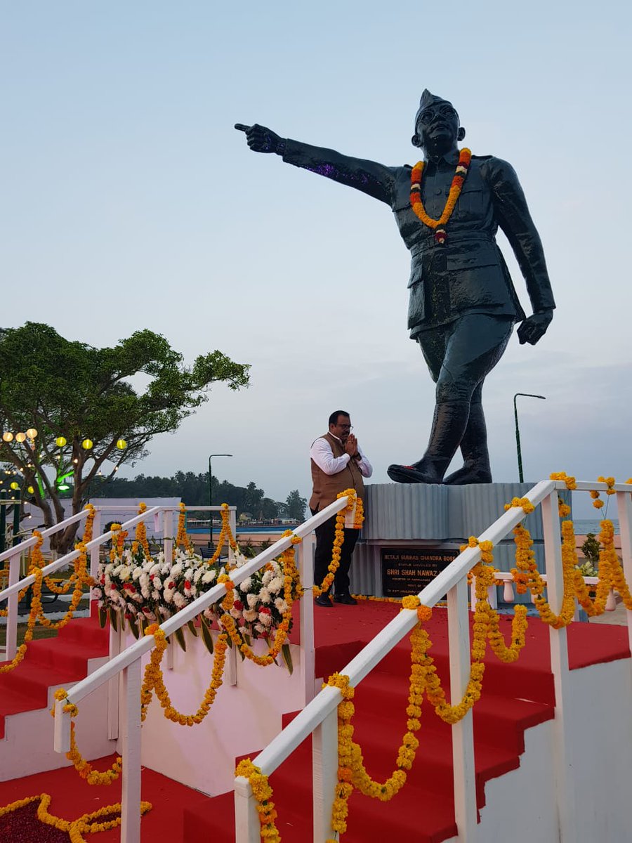 tarunchughbjp's tweet photo. 75 years ago, on this day, in the city of #PortBlair, Netaji Subhash Chandra Bose ji addressed a large gathering.
I paid tributes to Netaji in #PortBlair #AndamanNicobarIslands #NetajiAndSavakarHonoured #PMHonoursNetaji #PMInAndaman #PortBlair  @TajinderBagga https://t.co/xSIA9JFeVd