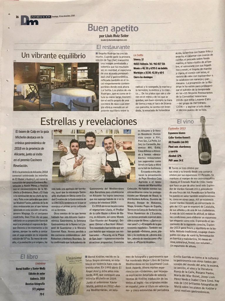Qué alegría terminar el año con esta mención tan especial! Muchas gracias <a href="/diariogloton/">Diario de un Glotón</a> y a todos los que nos habéis visitado en 2018. Nuestros mejores deseos para 2019!🥂