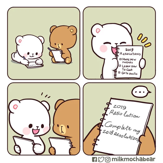 Never end resolution ?

#milkmochabear
#HappyNewYear2019 