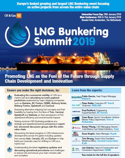 We'd love to see you at our LNG Bunkering Summit in January! View the agenda via the link below #LNG #oil #gas #fuels 

buff.ly/2PqQ2tj