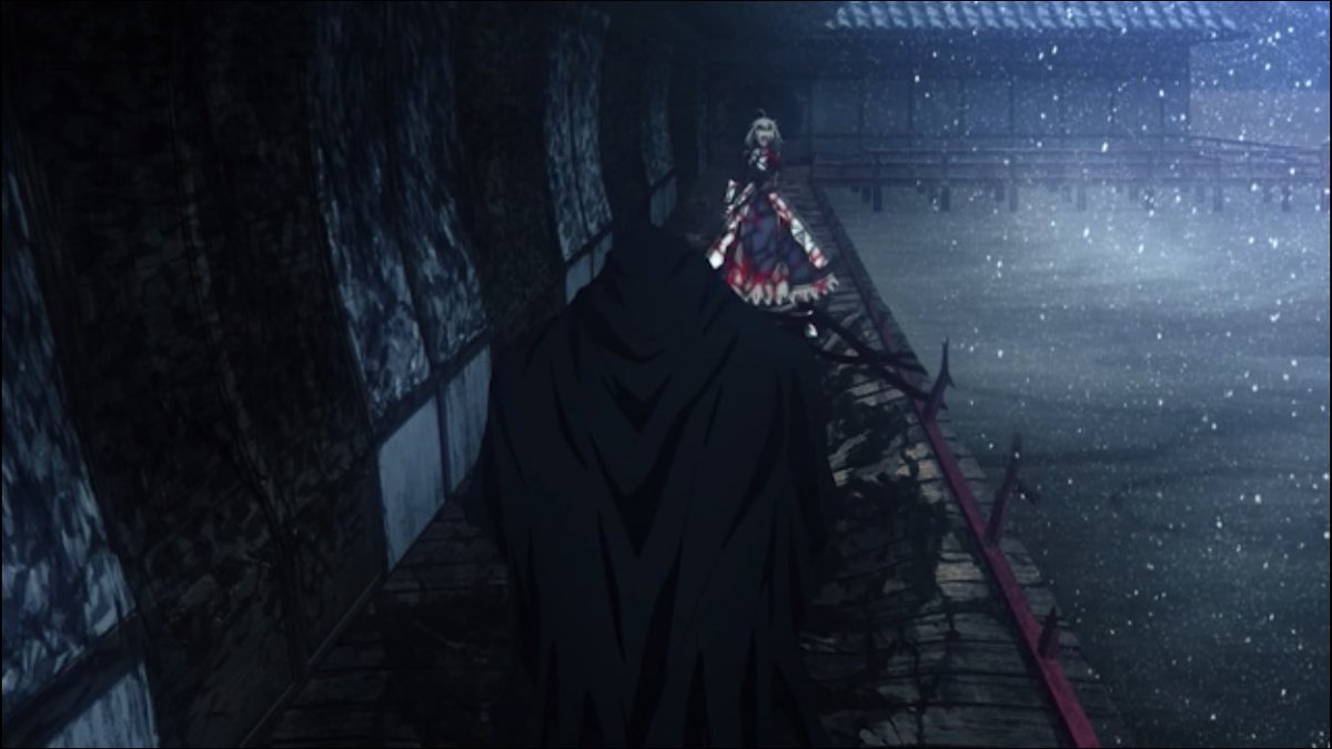 虎口裟南時貞 黒い影がセイバーを捕捉 Fate Sn Anime Bs11