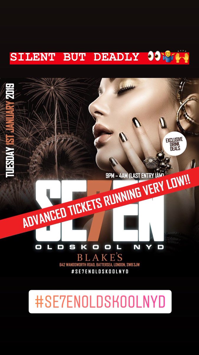 Se7enMusicLDN's tweet photo. Advanced tickets are very close to selling out for our #NewYearsDay party @BlakesOfLondon 😳🏃‍♂️💃🕺
⠀⠀⠀⠀⠀⠀⠀⠀⠀
Tckts: https://t.co/PsghAIPH8W

Line Up: @ScholarTee @djma1 @Teaserdj @Tippademus @iamhitty @riskgo @MistaMarquis + Special Guest!!

#Se7enOldSkoolNYD #HouseMusic https://t.co/k3NH2HxfMt