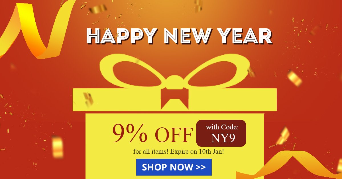 2019 New Year Promotion: Get 9% off with coupon code: NY9. Coupon will expire on 10th Jan.
linkdelight.com/New-Arrivalhtm…
#2019NewYear
#Promotion
#Coupon
