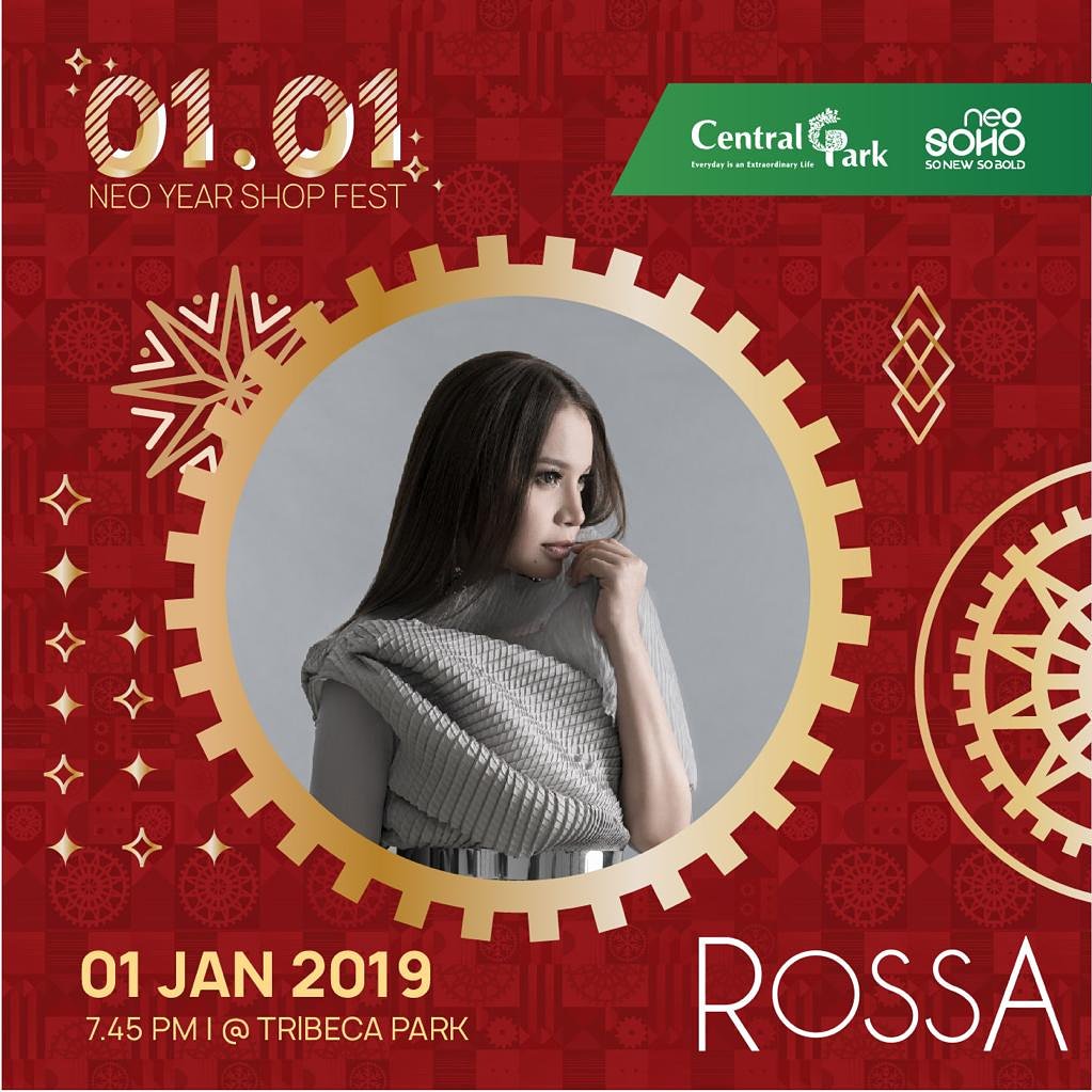 CentralParkMall's tweet photo. POST NEW YEAR CELEBRATION!
.
WELCOMING the new year with full of happiness and enjoy our special performance by Rossa, Dj W.W &amp; Dj Pixiee on 1 January 2019, 8 PM at Tribeca Park
.
Don't miss it!
.
#CENTRALPARKMALL #CPBUZZ #mallevent #Christmas #nye https://t.co/SUEyJ4cHGs