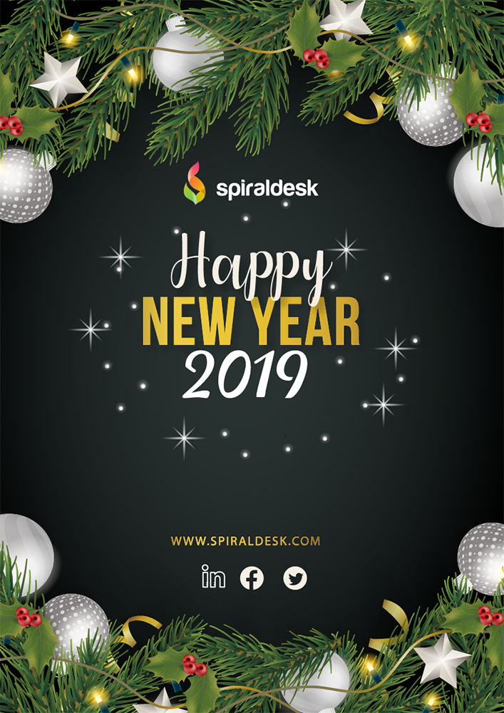 spiraldesk's tweet photo. Wishing everyone a wonderful Year ahead. #HappyNewYear2019 #NewYearsEve #helpdesk #support #CustomerService #tickets #saas #Software #customersatisfaction. https://t.co/DsxKRkLX9i