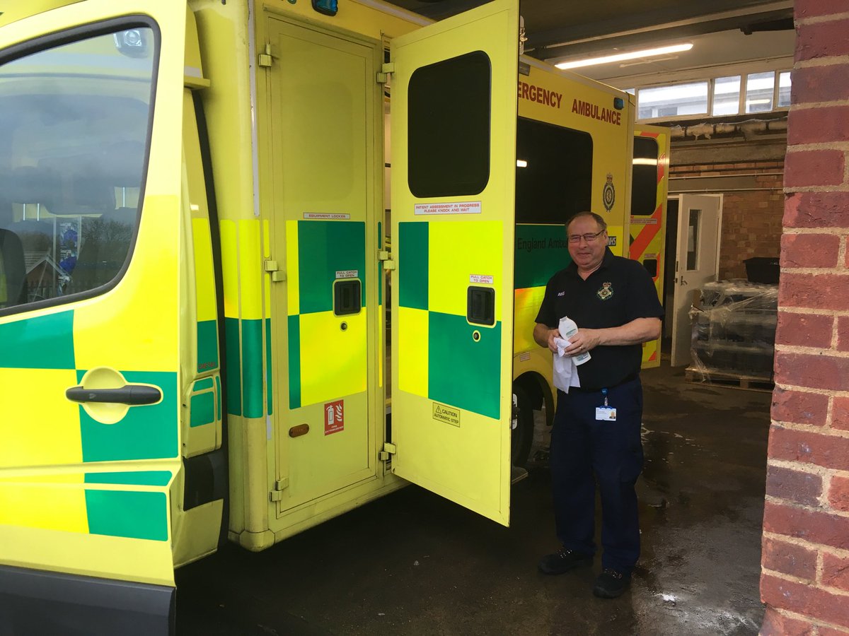 Another vehicle being prepared at N.Beds ⁦<a href="/EastEnglandAmb/">EEAST Ambulance Service</a>⁩ ready for another busy shift. Great work by support staff ensuring vehicles are fully equipped and cleaned.