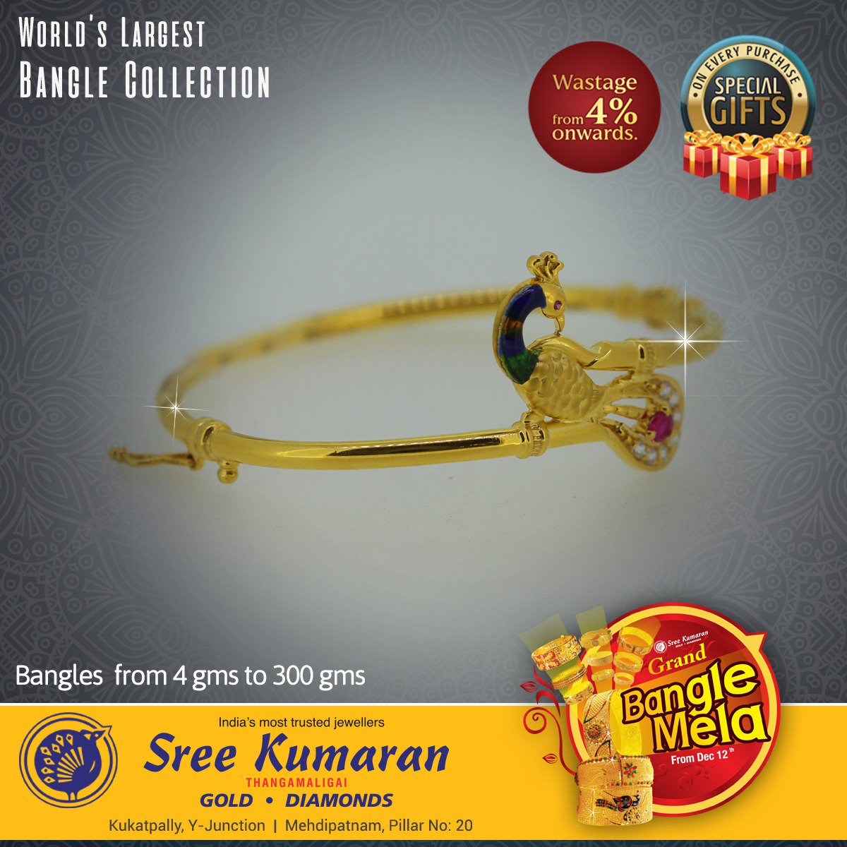 SKTM_Hyd's tweet photo. Elegant design for an elegant woman!Shop now from our exclusive Bangle Mela Collection at @sreekumaran 

#BangleMelaCollection #SKTM https://t.co/GVrFfJbzYD