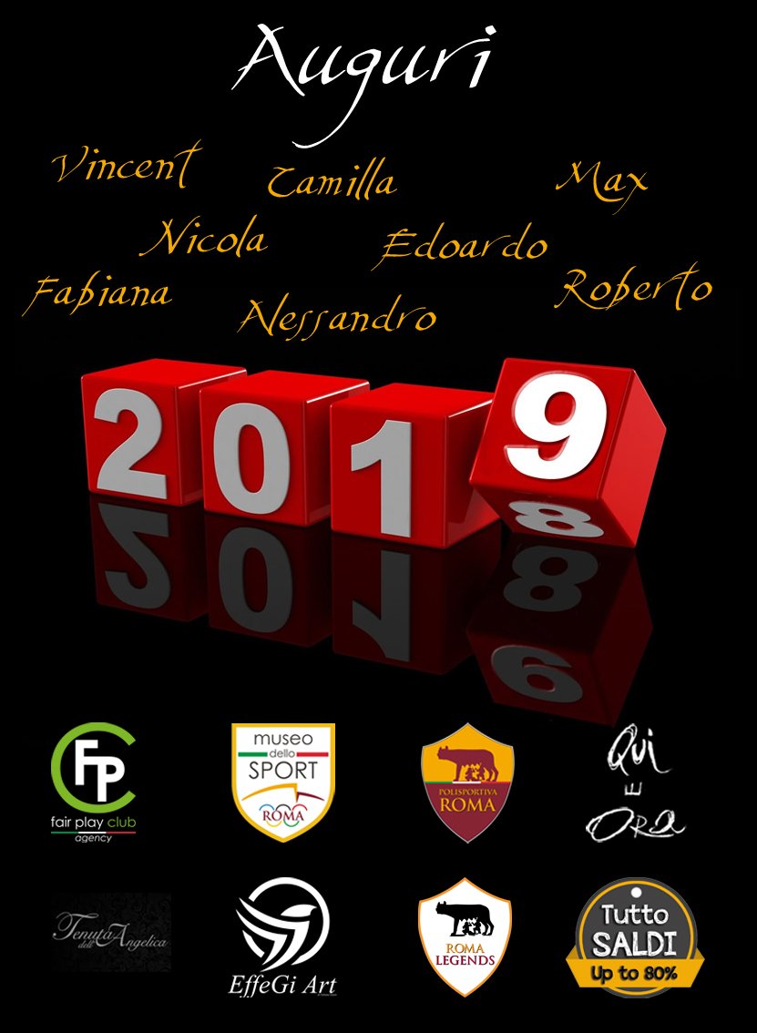 PolisportivRoma's tweet photo. #BuonAnno - #auguri da tutti noi a tutti VOI!!!
#buon2019 #BuoneFeste #Capodanno #CapodannoFenice #sport #asroma https://t.co/jMNKrpDXnP