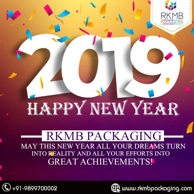 rkmbpackaging's tweet image. May this #NewYear all your #dreams turn into #reality and all your efforts into great #achievements! #HappyNewYear2019
