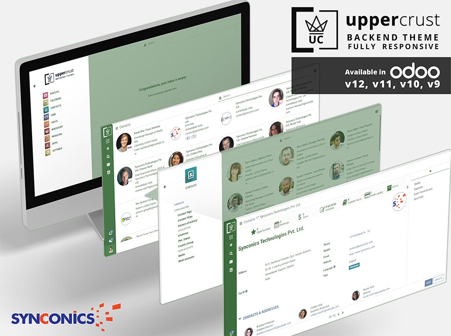Dev_Synconics's tweet photo. In this New Year give a New look to your Odoo ERP system with Uppercrust Backend Theme &amp; change the UI &amp; UX of your current system. Available for v9, v10, v11 &amp; v12.  For more information email contact@synconics.com https://t.co/J1VAC4MVhk #Odoo #ERP #business #CEO #Theme #CFO https://t.co/HzR8IIW6Bj