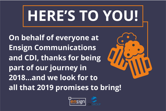 As we come to the end of another year, it is time to reflect on all that has passed, as well as to prepare for what is to come - thank you to all of our customers, partners and friends for a working with us in 2018!