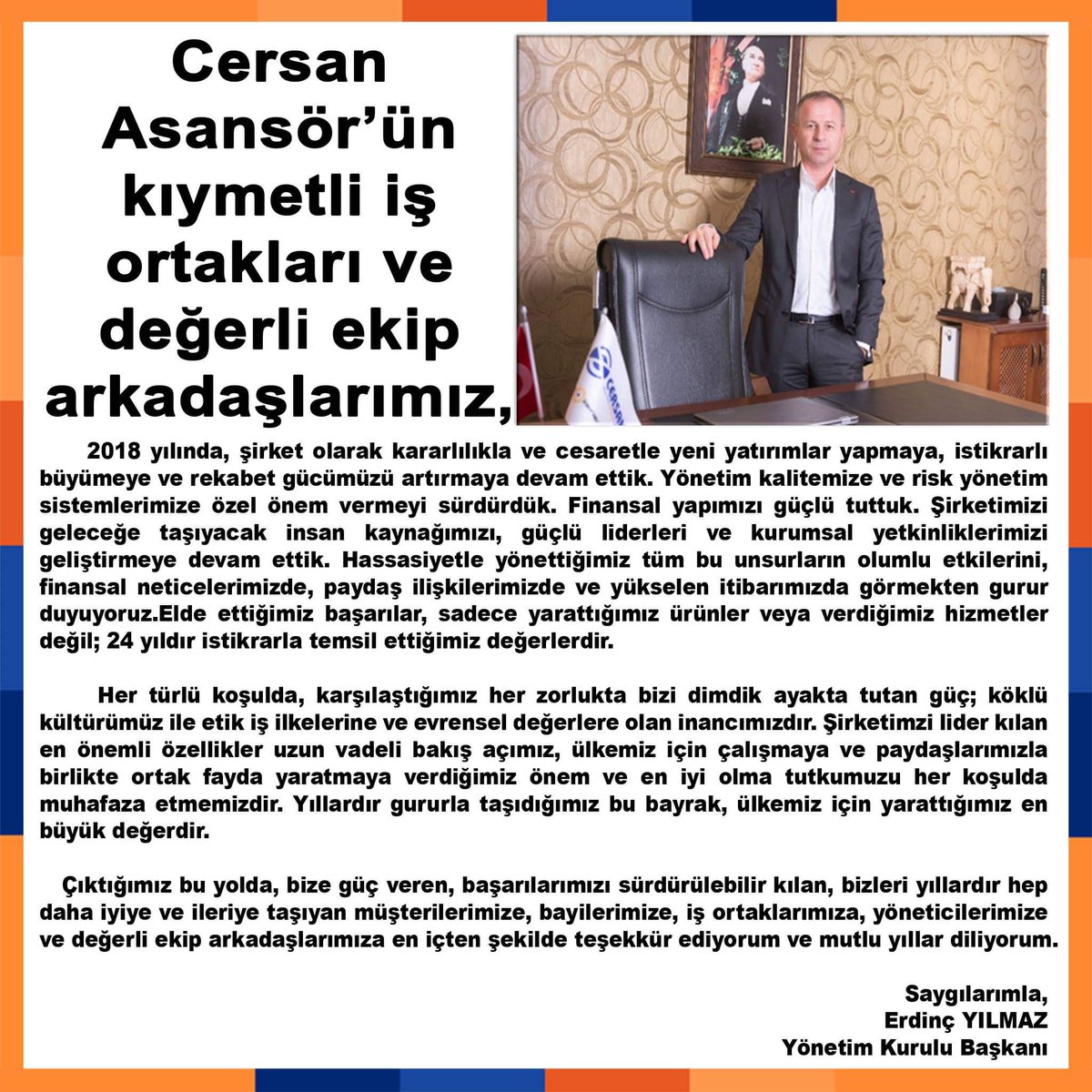 Instagram:instagram.com/cersanasansor/

#yeniyıl #yılbaşı #mutluyıllar #hoşgeldin2019 #gülegüle2018 #asansör #asansörgüvenliği #asansörbakım #asansörkabini #asansörkasnak #asansörmodernizasyon #yeşiletiket #cersan #bakım #lift #elevator #benimleçıkarmısın #lift #elevator