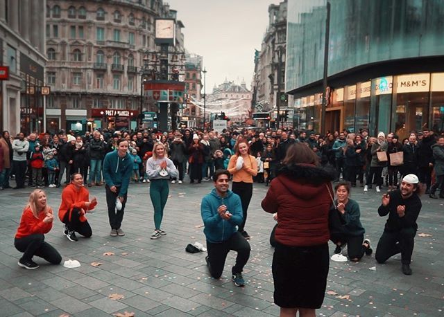 whoisclubmob's tweet photo. Our latest flash mob video is going viral! Have you seen Bharat’s proposal to Romi yet? Check out our YouTube Channel to watch! #surprise #proposal #gotmobbed #flashmob https://t.co/Fjq0t4CM6d https://t.co/8icNWH03RN