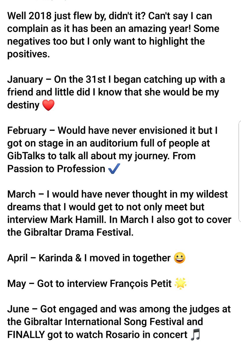 DJDiaz88's tweet image. My highlights of 2018! Biggest moment career wise by far though was getting to meet and interview @HamillHimself as it was definitely something I thought I would never do! In my personal life getting engaged to @karinda1694 + becoming a father. 
#HappyNewYear2019 everyone. ❤️❤️