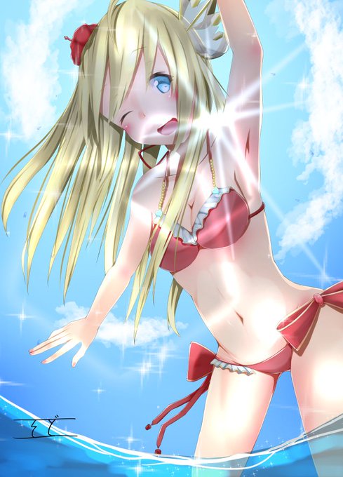 >バトスピのレイ・オーバ(水着姿)を描いてほしい https://t.co/ukb6tLxQlS #odaibako_koko_sokodoko 