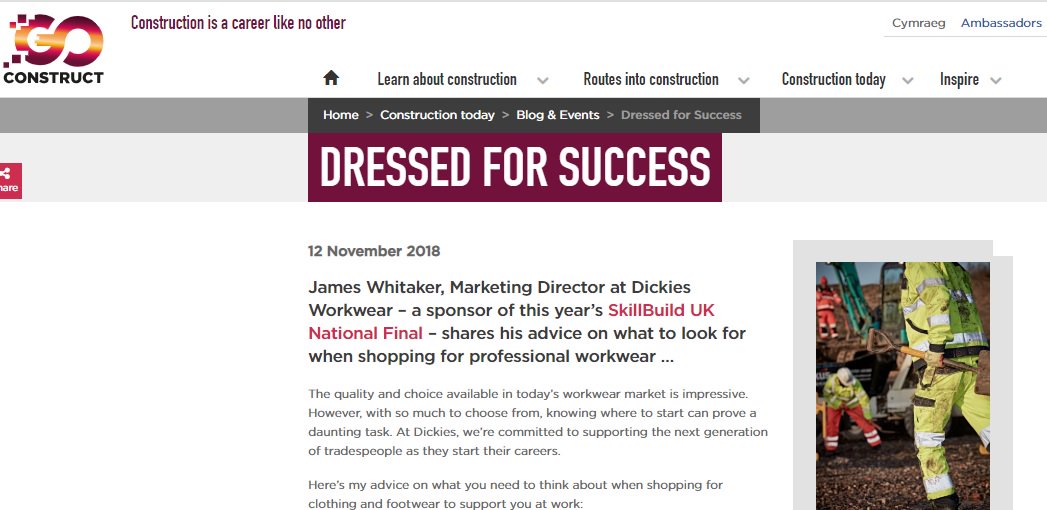 2018 has been a brilliant year for #DickiesWorkwear > here are a few highlights 🤩🎉 Roll on 2019!
- ‘Be a Model’ campaign to use real #tradespeople in our photoshoots
-Sponsoring the next generation of tradespeople at SkillBuild
-Sponsorship of <a href="/CoBCollege/">CityofBristolCollege</a> Student Awards