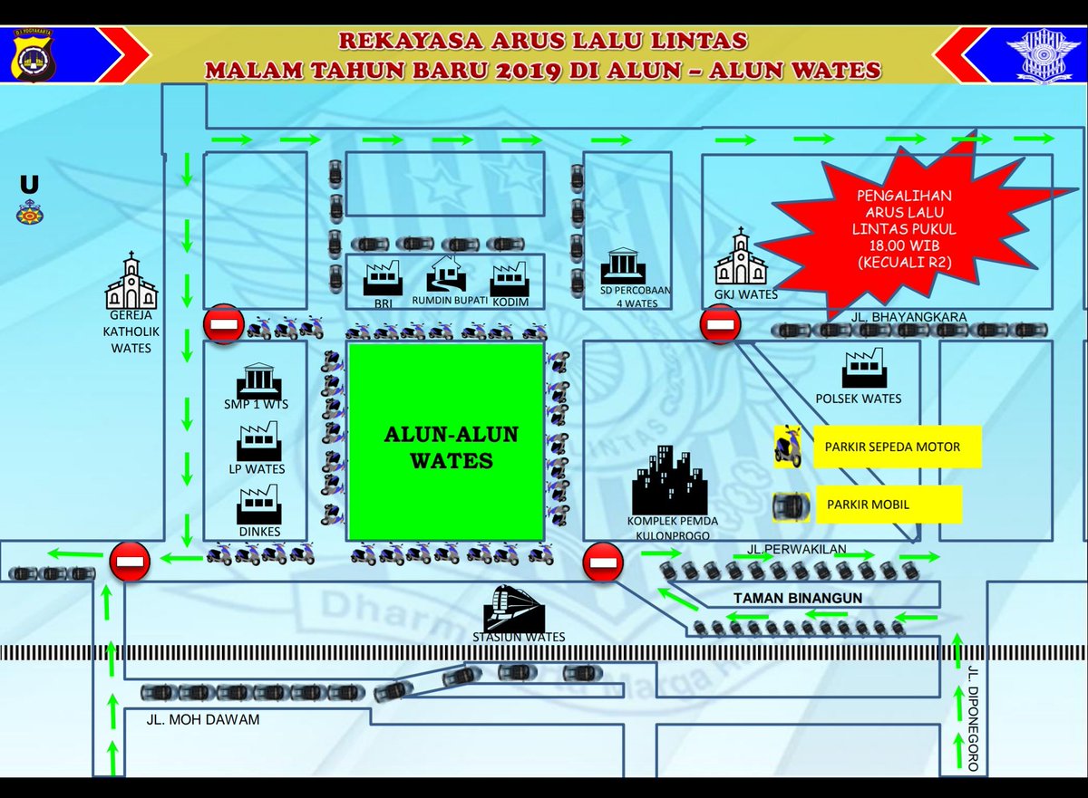 watespahpoh's tweet image. Rekayasa Arus Lalu Lintas Malam Tahun 2019 di Alun alun Wates Kulon Progo #Sebarkan #MampirKulonProgo @JogjaUpdate @infoseni_
