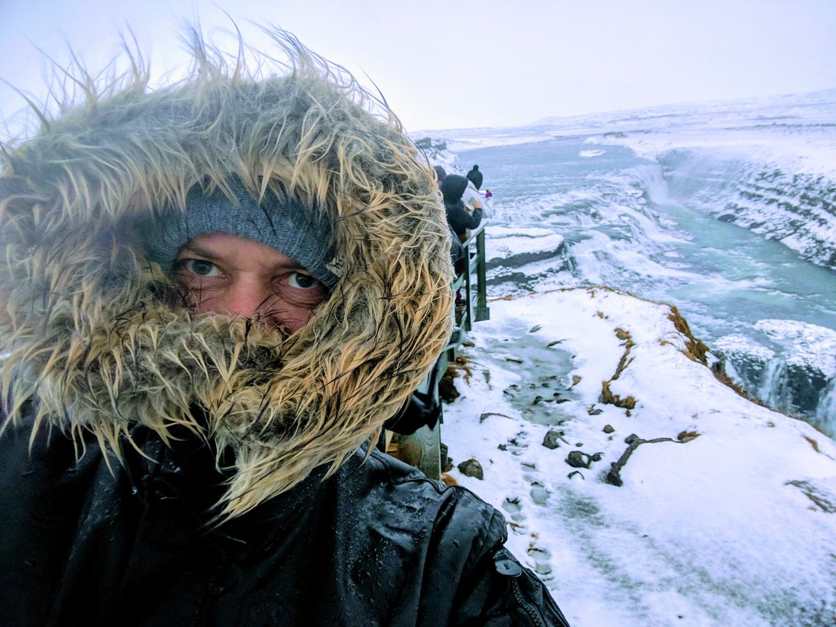 _Phil_Handley's tweet image. Iceland living up to its name today. I've always wondered what this bit on coats is for. It's to stop chucks of ice hitting your face with the impact of an air rifle!