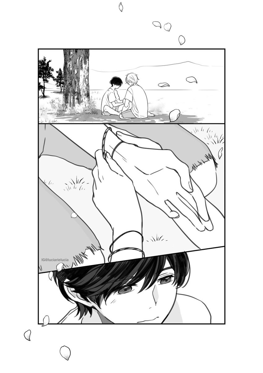 I couldn't unsee those matching bracelets they wore at Cape Cod so I drew something out of it. PLEASE TELL ME IM NOT THE ONLY ONE. Happy New Year everyone [4/8] #BANANAFISH #asheiji 
