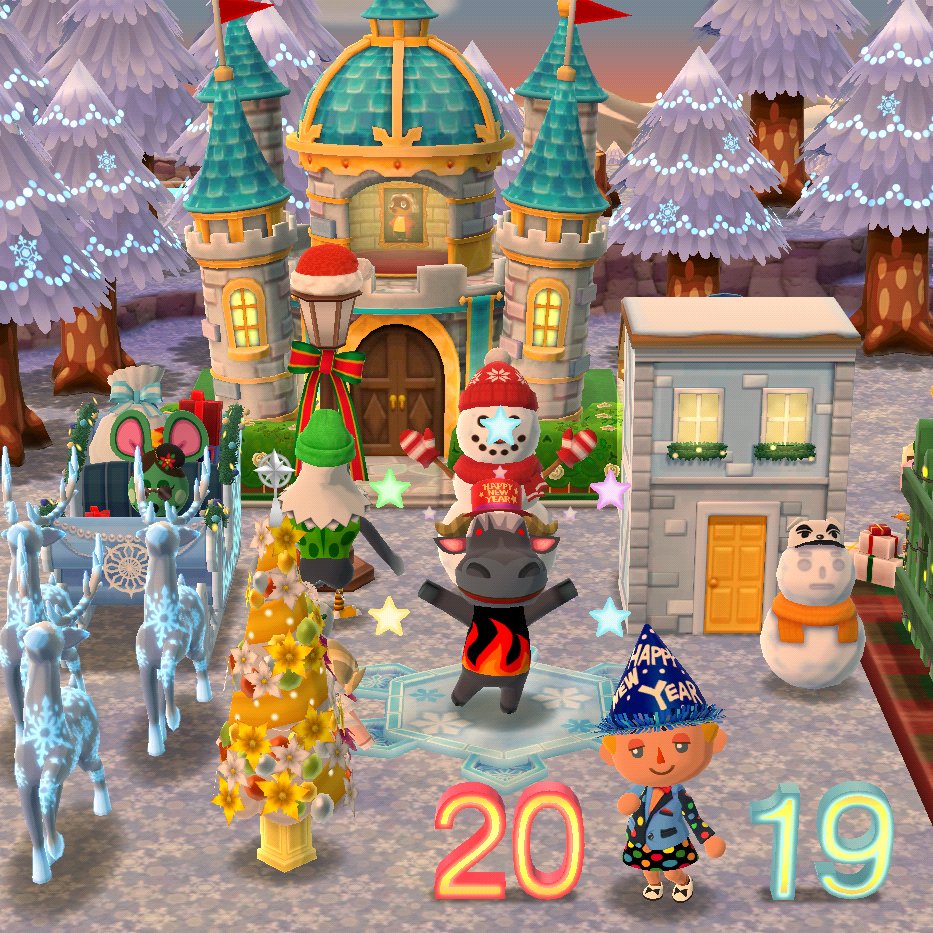 PrinzPinsel's tweet photo. Let's get the party started! Happy new year everyone &amp; all the best for 2019!🎆🎉🎊 #Silvester #NewYearsEve #AnimalCrossing #Campside https://t.co/P8P17UHQNO