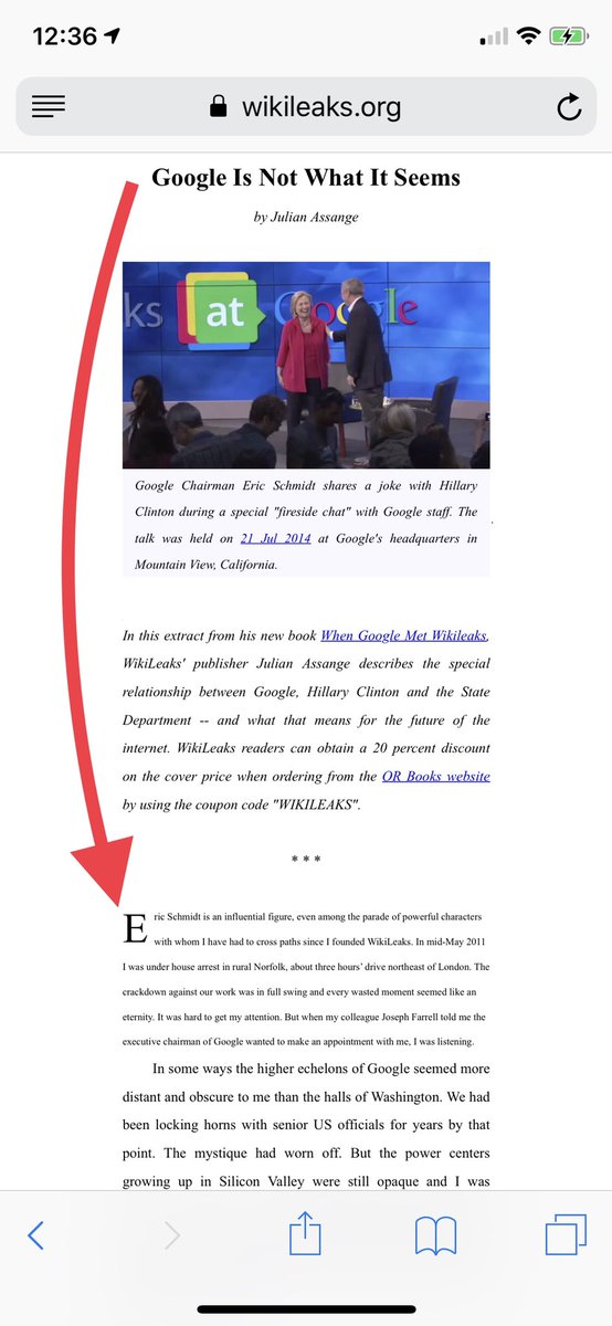 18. Why does this “matter”?In 2010, Eric Schmidt approached  @AssangeDefence to recruit wikileaks in a global scheme to use the Internet to destabilize then install “democracy” throughout the Middle East and other third worlds.Guess what Julian said? https://wikileaks.org/google-is-not-what-it-seems/