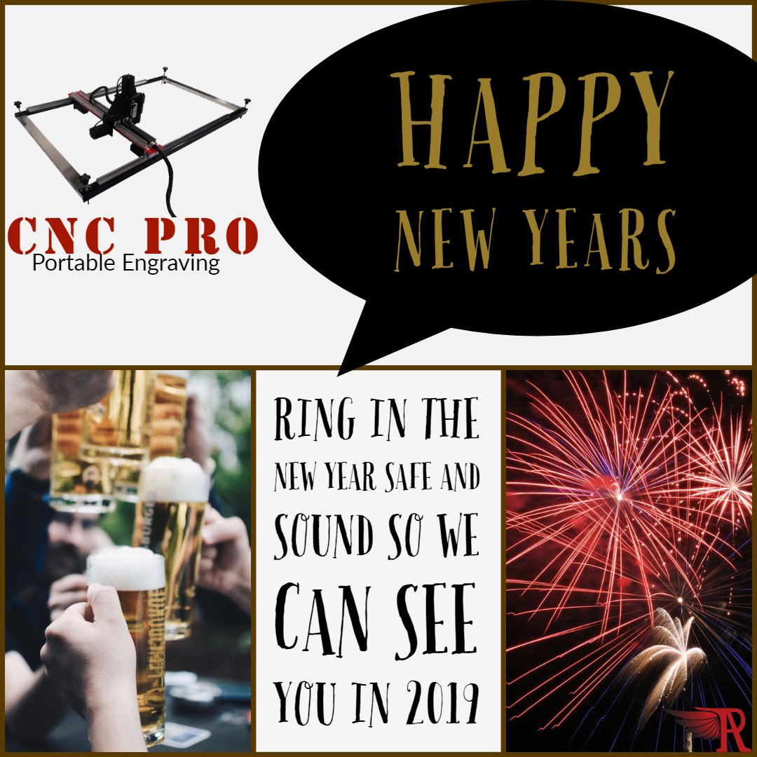 wishing you a happy and safe New Years. Looking forward to #WOC2019 (CNC PRO in the South Hall: Booth S13351 ) #HappyNewYearsEve  #engraving #NewYearPursuits #NewYear2019