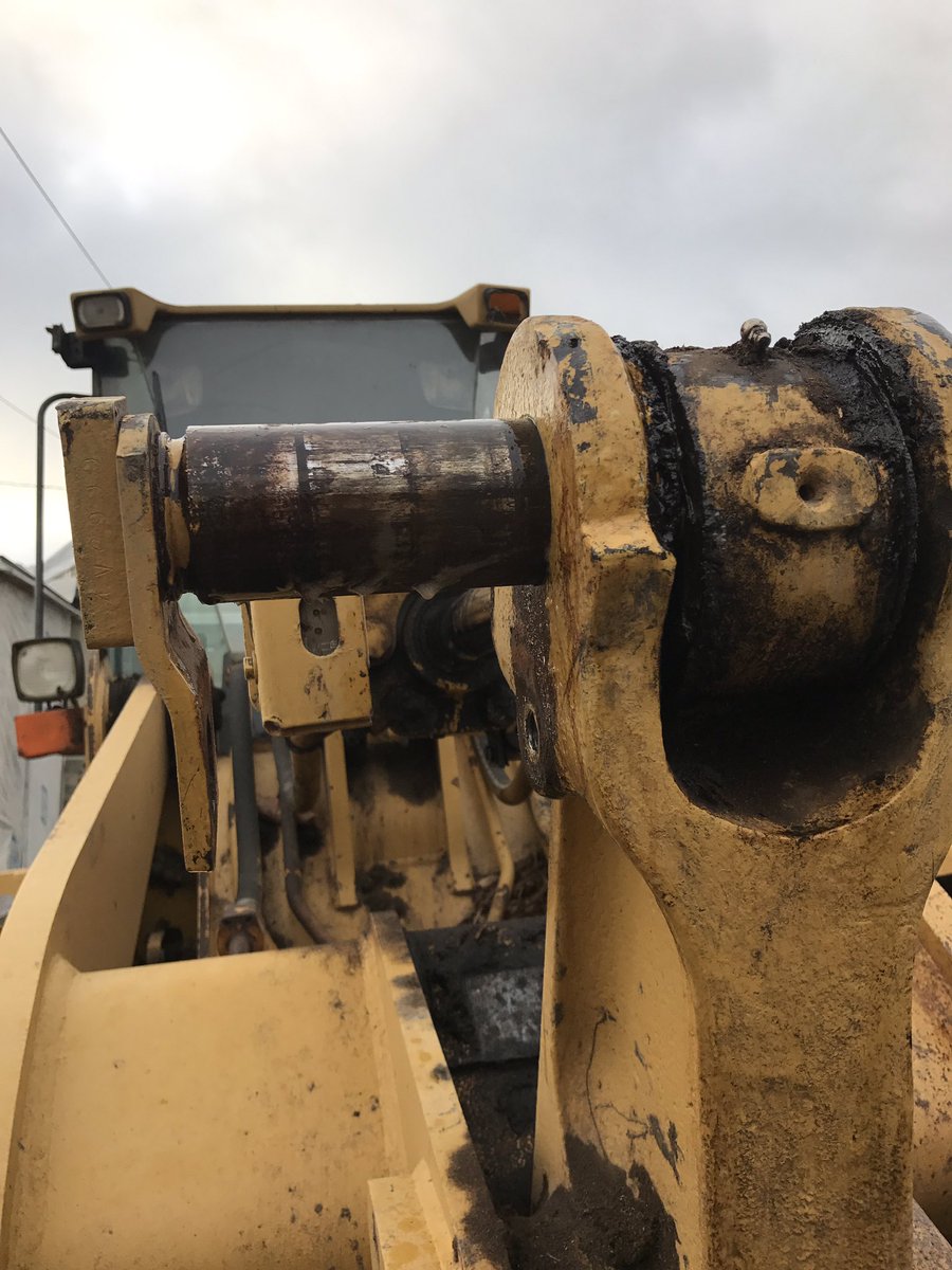 Notice the wear lines on this #heavyequipment #loader bucket linkage pin. Proper maintenance and lubrication = long equipment life!