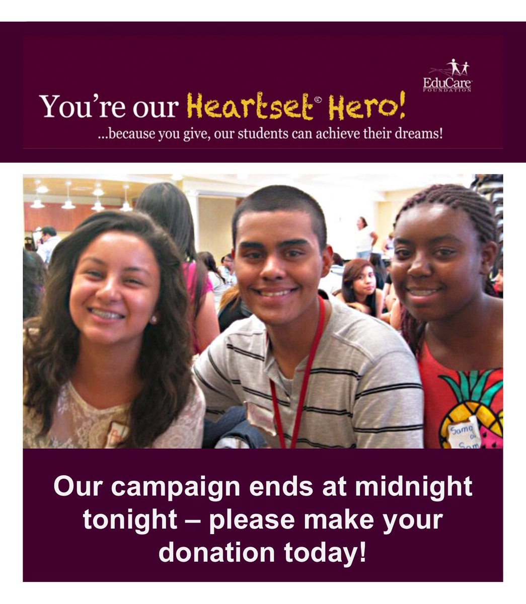 educare_fdn's tweet photo. Your donation will provide important, no-cost support services to over 30,000 students at more than 100 middle and high schools throughout Los Angeles. Thank you and Happy New Year!
https://t.co/2GIl0I1UhI
#educarefoundation #heartsetheroes #endofyeargiving #educare https://t.co/1gNBnYb0lT