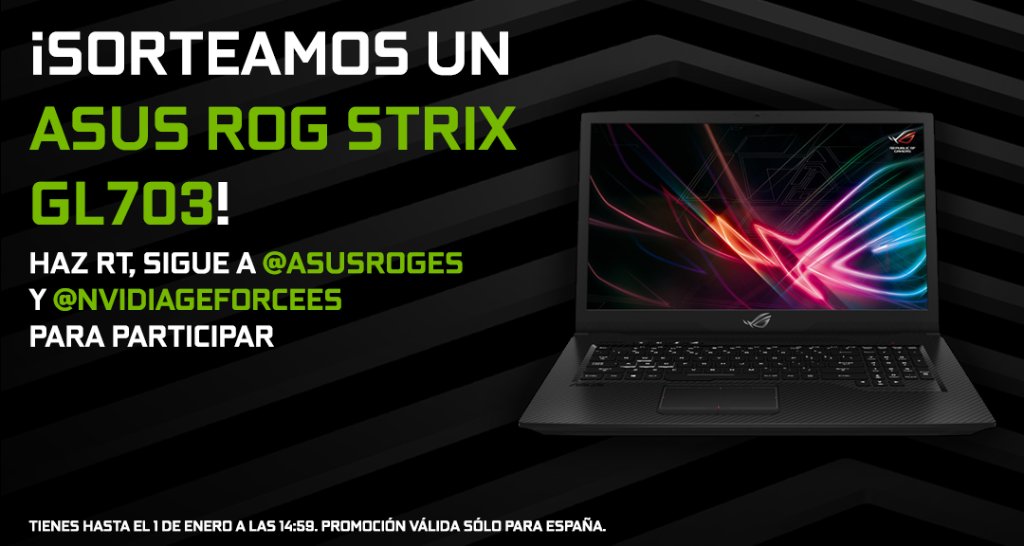 NVIDIAGeForceES's tweet image. ¿Te imaginas acabar el año por todo lo grande ganando un portátil de @ASUSROGES?

✅ Haz RT a este tuit.
✅ Sigue a @ASUSROGES 
✅ Síguenos en @NVIDIAGeForceES 
🕒 Tenéis hasta las 14:59 del 1 de enero para participar.

¡Suerte a todos! ❄ Y que tengáis un felix año 2019 💚