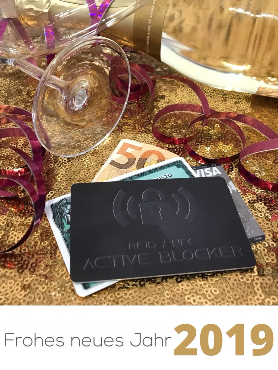 active_blocker's tweet image. 🍾🎆Wir wünschen allen ein frohes und sicheres neues Jahr!🍀🔒
Unsere ACTIVE BLOCKER Karte ist übrigens ab dem 01.01.2019 auch auf amazon.de erhältlich.

#happynewyear #amazon #activeblocker #seiwieberta