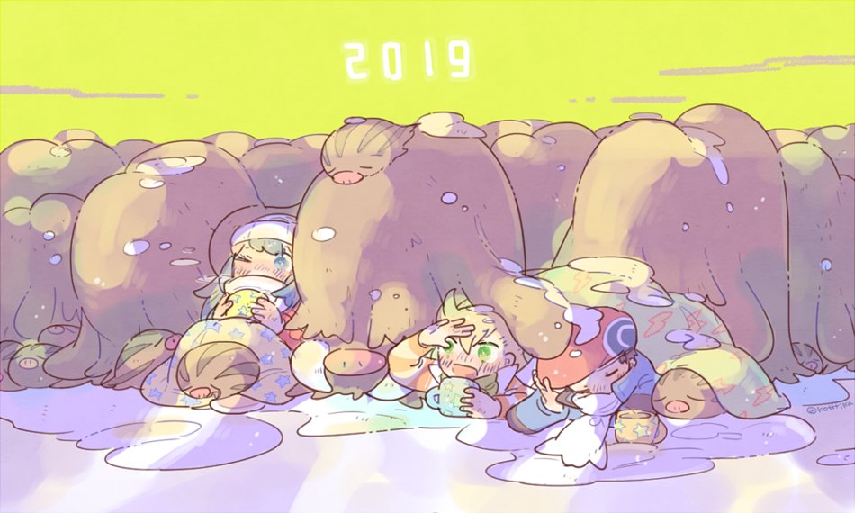 ヒカリ(ポケモントレーナー) ,コウキ(ポケモン) 「2019年あけましておめでとう!
今年もこの子たちを描きます 」|こちかのイラスト