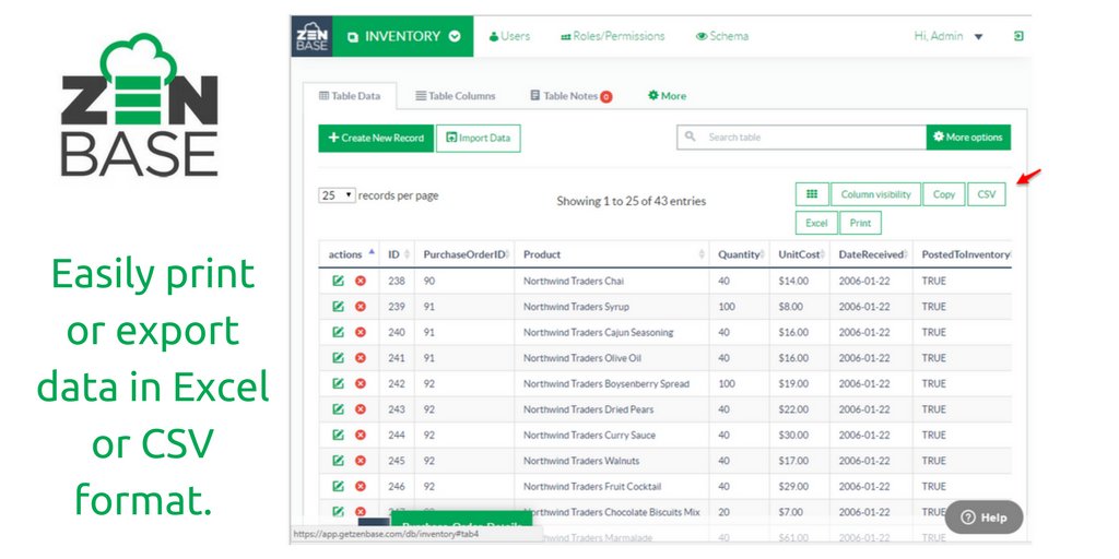 getzenbase's tweet image. ZenBase allows you to easily print or export data in Excel or CSV format. ow.ly/LeV330m38hI
