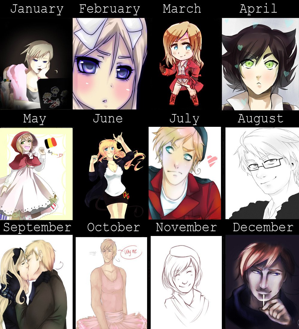 Found my old 2012 art line-up! Comparing it to my work of 2018 