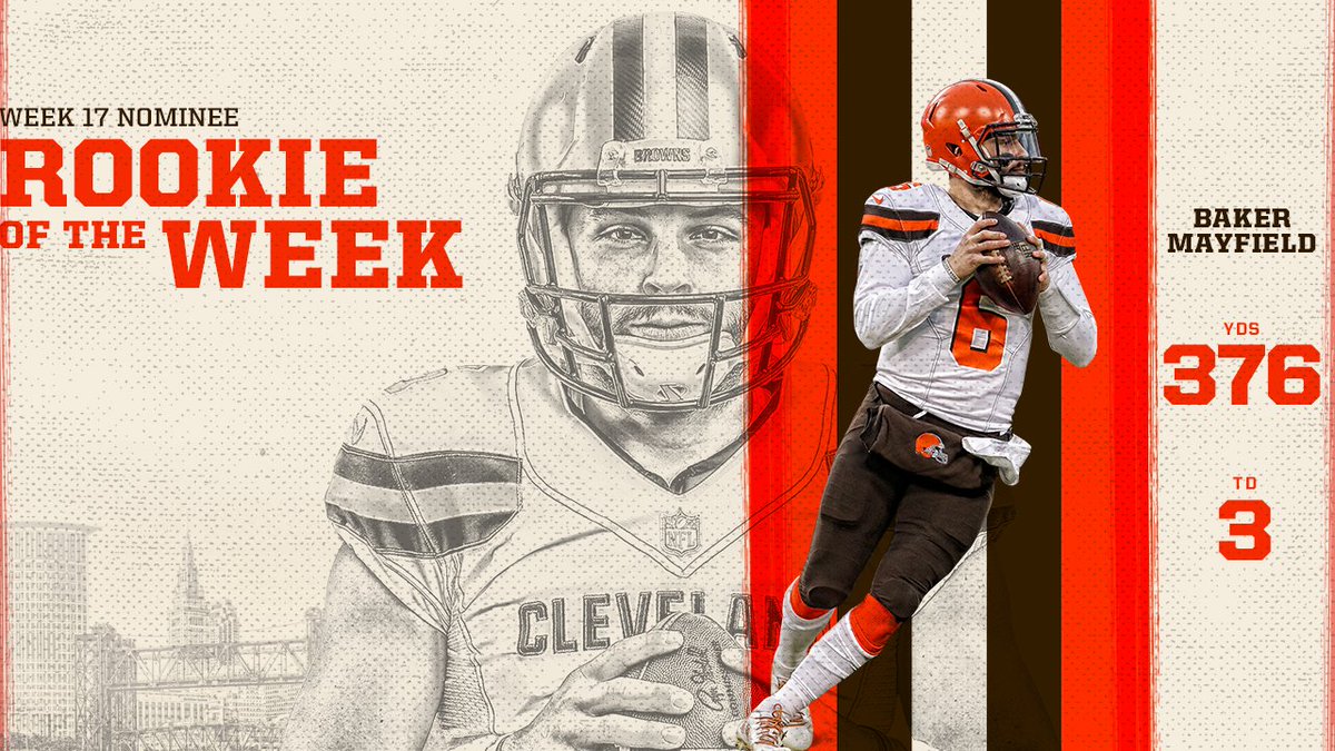 QB <a href="/bakermayfield/">Baker Mayfield</a> is up for <a href="/NFL/">NFL</a> Rookie of the Week!

VOTE! » brow.nz/38DLHh