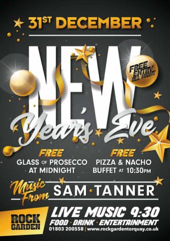IT'S NEW YEARS EVE!!!
The amazing Sam Tanner will be performing on stage at 9.30pm!
Don't forget we are FREE ENTRY all night!!