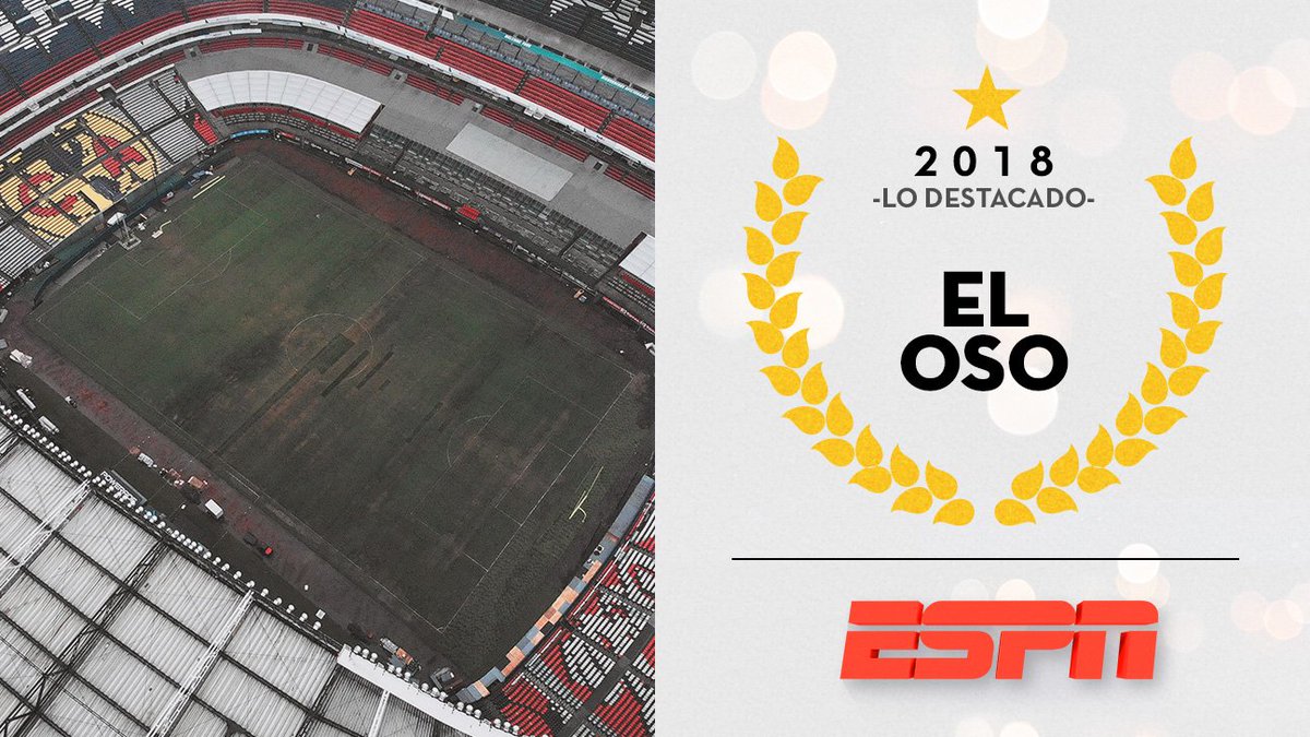 ESPNmx's tweet photo. 👉 Lo destacado del 2018 👈 

El OSO del año es... 🥁 

❌ NFL cancela el Monday Night en el Estadio Azteca entre Rams y Chiefs por las malas condiciones del campo.

¿Cómo los dejó esta noticia?

#ESPN2018 #LoDestacado2018

https://t.co/Ni0Zbk1sT4 https://t.co/ncGWfsNxEE