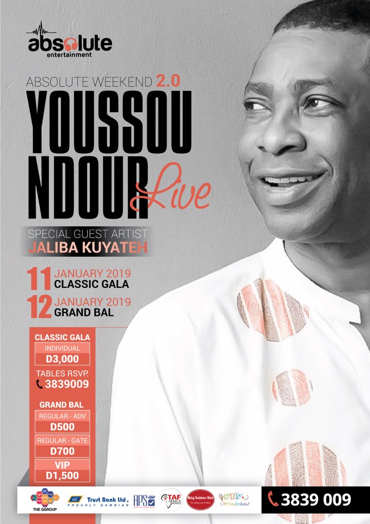 AbsoluteEGm's tweet image. Up next! 

Selam Festival Banjul in collaboration with Absolute Ent. 
4th and 5th Jan @ Moon Roof 

Absolute Weekend 2.0
11th and 12th January 

For more info, call on 3833131/3839009
#AbsoluteEntertainment 
#AbsolutelyBiggerAndBetter