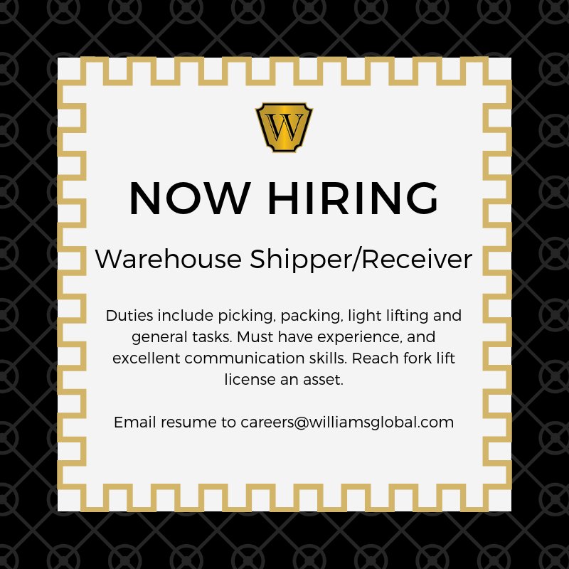 NOW HIRING: Warehouse Shipper/Receiver
Learn more about the role here: ca.indeed.com/viewjob?t=ware…
#jobseekers #nowhiring