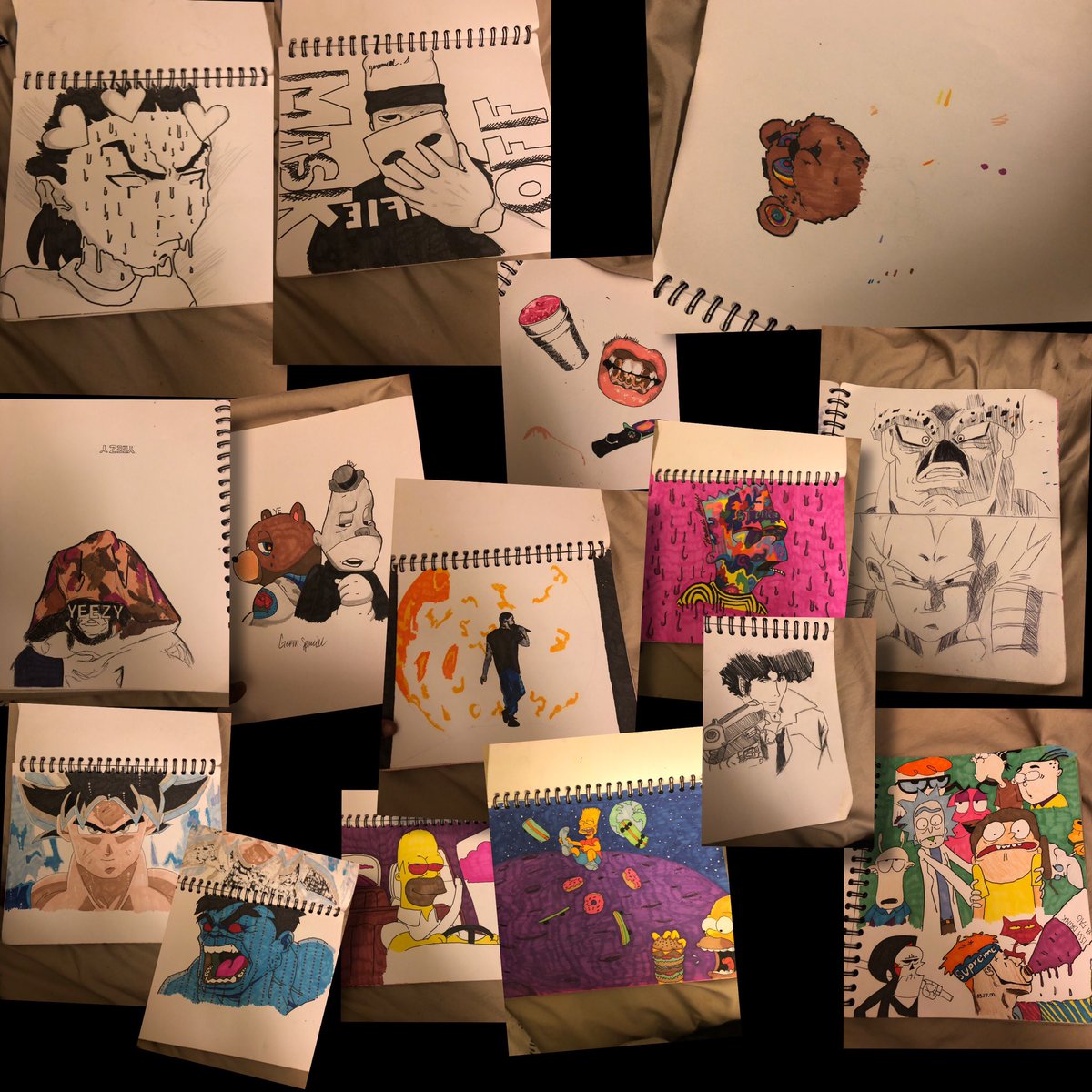 JJaysfinest04's tweet photo. This are the things my lilbrother does when he gets bored man idk why he don’t take this serious these are DOPE ASF 🎨🔥🔥🔥y’all show some love so he can TakeOff✈️
- if you’re interested in buying one or want a custom picture/drawing hmu for more info & prices ‼️ #CraftMedia https://t.co/GhvYxfV7V6