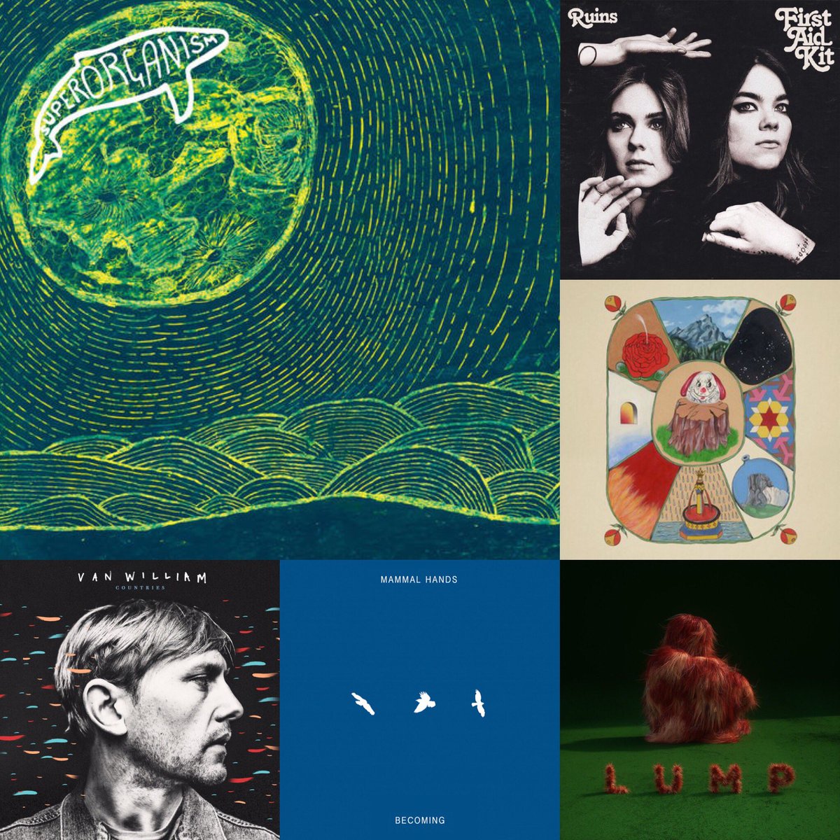reddearband's tweet photo. These are some of our favourite releases of 2018! Give them a listen if you havenโt. ๐ค๐#folk #favouritemusicof2018 #superorganism #firstaidkitband #vanwilliam #lump #whitedenim #mammalhands https://t.co/3IHwV5y2fA