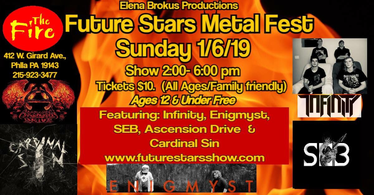 COME OUT AND SUPPORT LOCAL METAL AND ALT ACTS IN PHILLY

SUNDAY
2:00 PM
THE FIRE