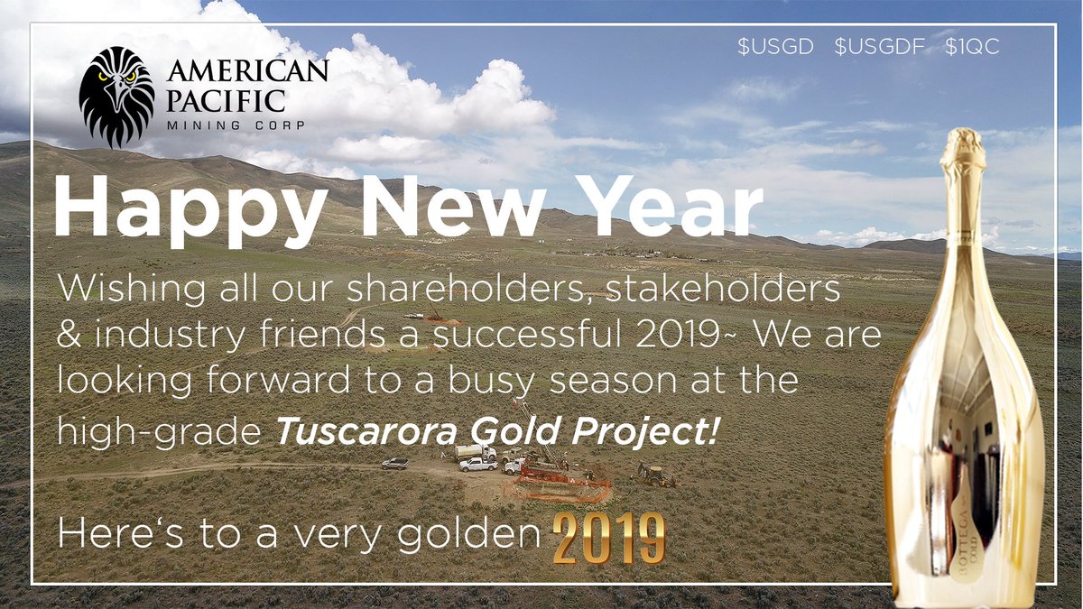 AmerPacMine's tweet photo. Happy New Year Everyone! #preciousmetals #hedge #gold #silver #mining #exploration #Nevada #Tuscarora #gradeisking #HappyNewYear https://t.co/WfHbStXHeM https://t.co/bASG26rkZ6