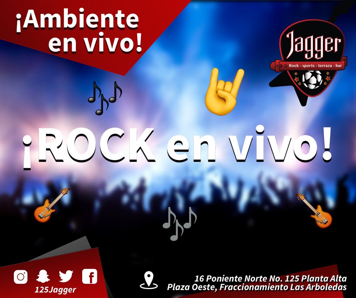 125Jagger's tweet photo. ¡Ven a disfrutar de #Rock en vivo viernes y sábado desde las 9pm! #Jaggerismo #Tuxtla #Bar #Sport https://t.co/hndazX0Kuf