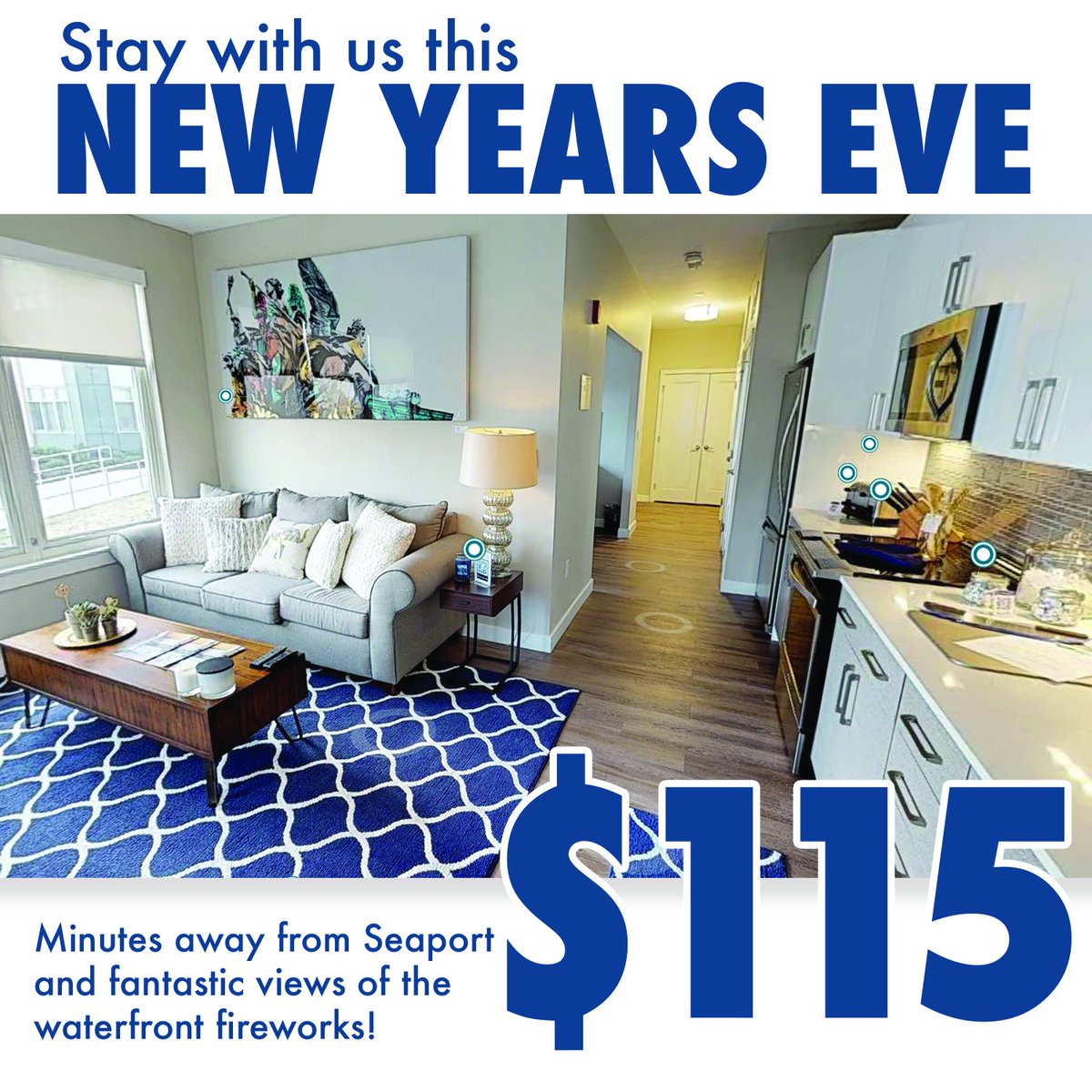 Looking for a last minute place to stay tonight? Come stay with us in #eastboston! 

Book here: bit.ly/2SswO4F

#NYE2019 #NewYearsEve #lodging #northeastsuites #golocal #Boston #eastbostonnye #bostonnye