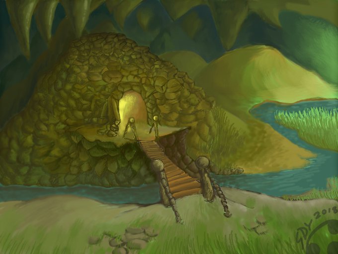 SupaDragonYoshi's tweet photo. A cave. （どうくつ）洞窟

#art #DigitalArtist https://t.co/hDSgEMjASD