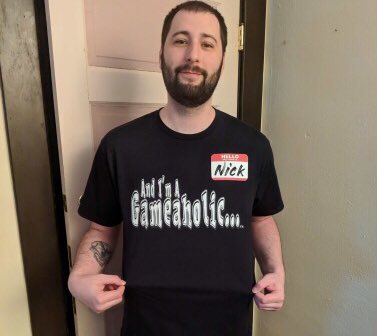 TheGameaholic's tweet photo. ***MEMBER SHOUT OUT***
Want to give a special shoutout to one of my long time members Nick Korinko! Hope you like the shirt sir and thanks for all of the support!!! #gregthegameaholic #gamer #gamershirt #Gameaholic #gamer4life https://t.co/Rdn6IEghW7