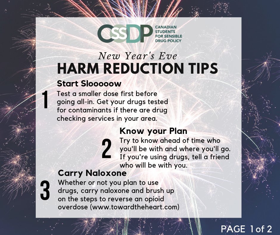 CSSDP's tweet photo. Wishing all of our friends and partners in drug policy reform a happy new year! Here are some harm reduction tips from our family to yours for a safe and happy celebration. Please RT! 🍾 🎉 https://t.co/UkI1qUyWjg