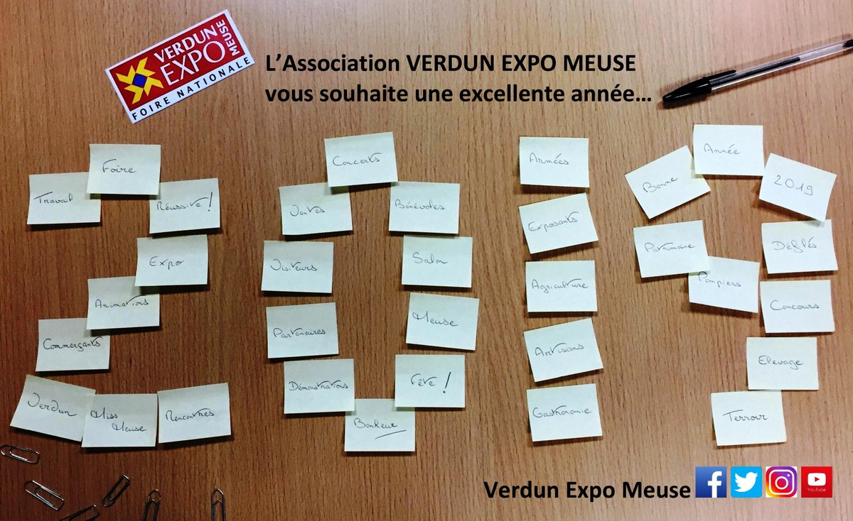 VerdunExpoMeuse's tweet photo. #Verdun #Meuse #Lorraine #GrandEst #BonneAnnée #BonneAnnée2019 #2019 #MeilleursVoeux #Voeux #Foire #MissMeuse #MissLorraine #MissFrance #Salon #Fête #HappyNewYear #HappyNewYear2019 https://t.co/qOqPzpEV2S